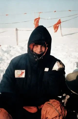 David Wolf wears insulated clothing during winter survival training.